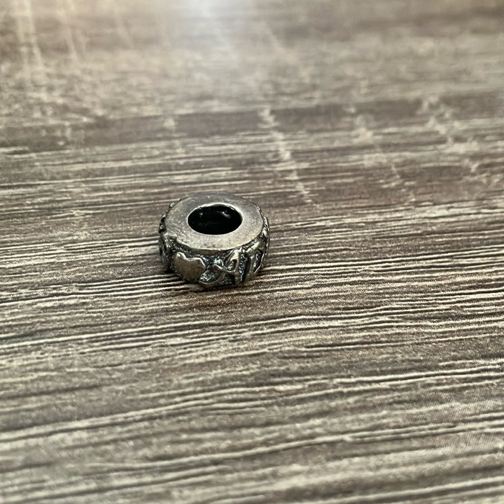 Silver Textured Bead Charm